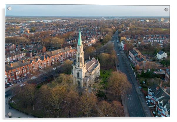 Christ Church Doncaster Acrylic by Apollo Aerial Photography