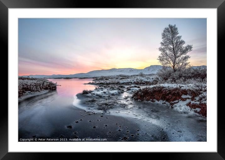 Frosty Morning on Rannoch Moor Framed Mounted Print by Peter Paterson