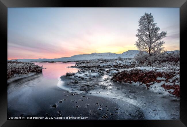 Frosty Morning on Rannoch Moor Framed Print by Peter Paterson