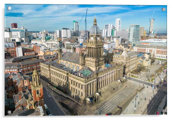 Leeds Town Hall From The Air Acrylic by Apollo Aerial Photography