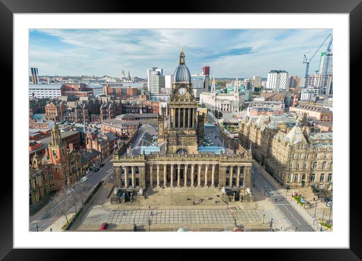 Leeds Town Hall From The Air Framed Mounted Print by Apollo Aerial Photography