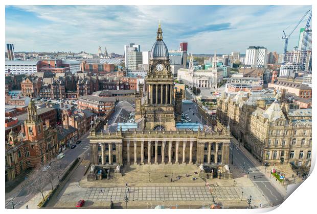 Leeds Town Hall From The Air Print by Apollo Aerial Photography