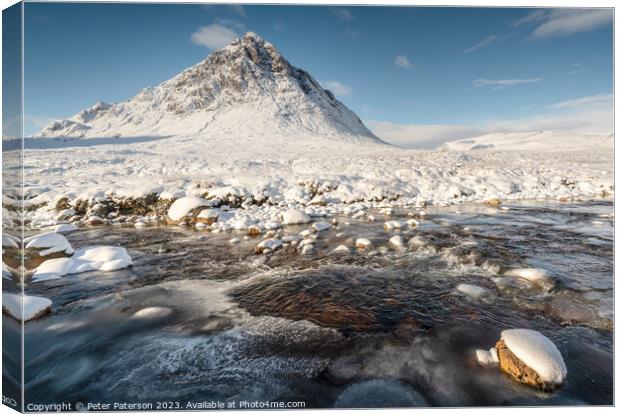 Buachaille Etive Mor in Winter Canvas Print by Peter Paterson