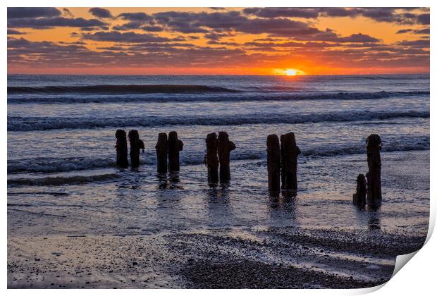 Here comes the sun at Sandsend Print by Tim Hill