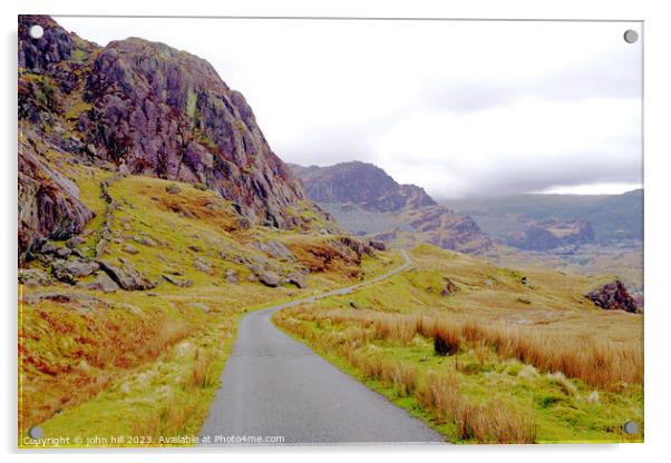 Road to the Sewlan dam, Festiniog, Wales Acrylic by john hill