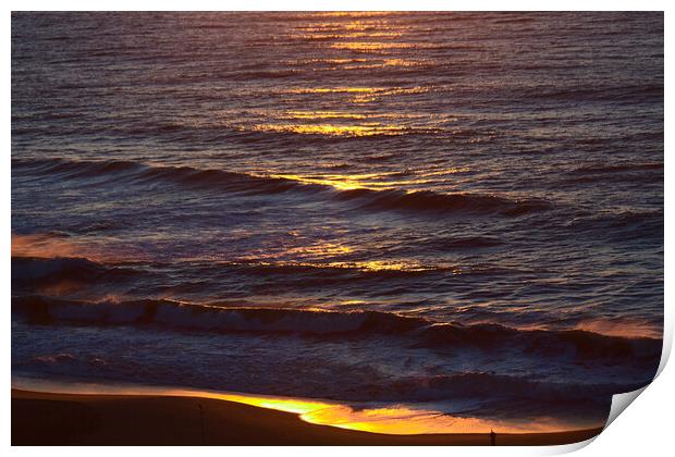 Sunrise on Ocean Waves Print by Jeremy Hayden