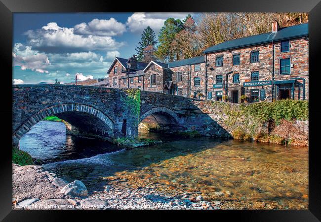 Beddgelert Stone Bridge - Snowdonia Wales  Framed Print by Darren Wilkes