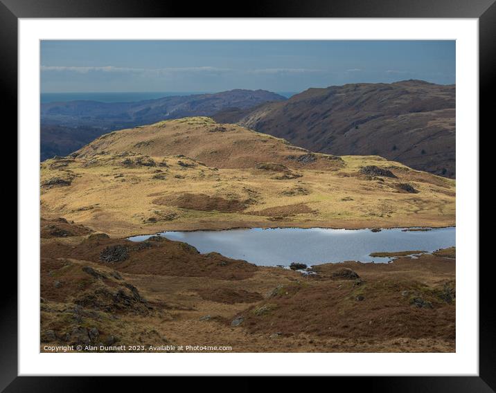 Eel Tarn and Little Pie Framed Mounted Print by Alan Dunnett