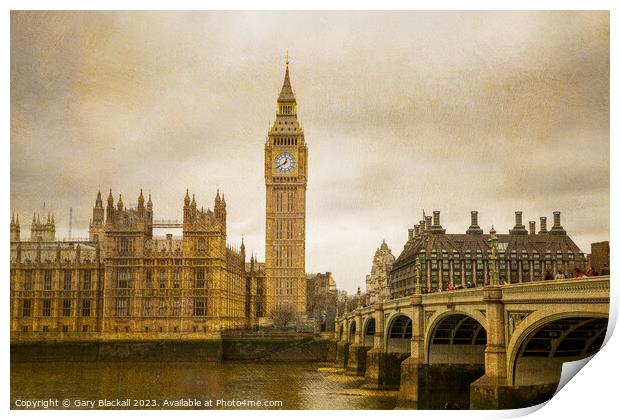 Big Ben and the Houses of Parliament Print by Gary Blackall