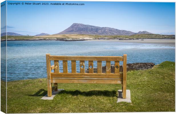 Benbecula ,  which lies between North and South Uist  Canvas Print by Peter Stuart