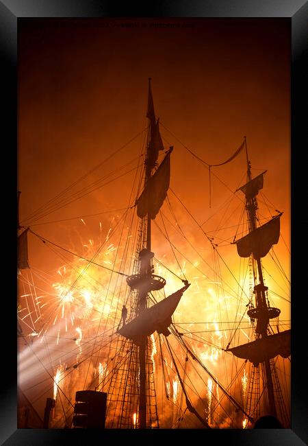 Enchanting Tall Ships Fireworks Display Framed Print by Jim Jones