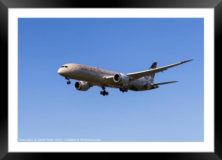 Etihad Airways Boeing 787-9  Framed Mounted Print by David Pyatt