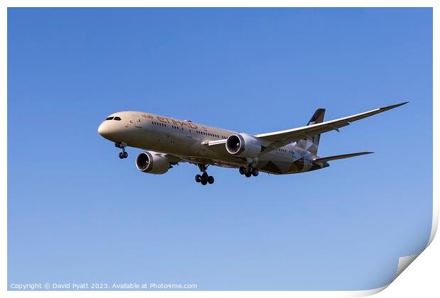 Etihad Airways Boeing 787-9  Print by David Pyatt