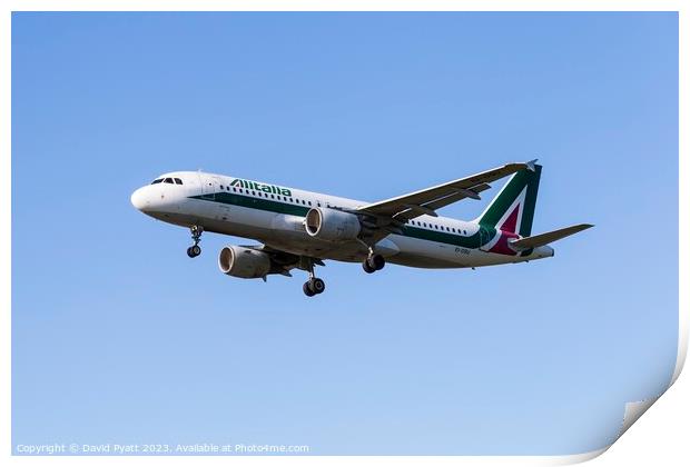 Alitalia Airbus a320-216 Print by David Pyatt