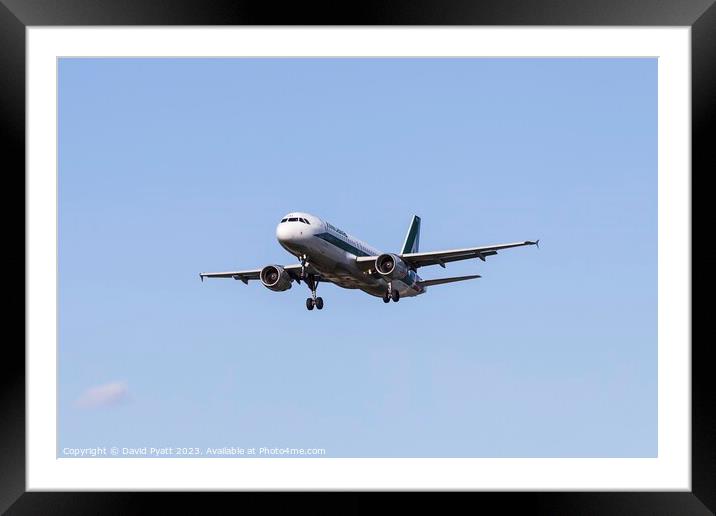 Alitalia Airbus a320 Framed Mounted Print by David Pyatt