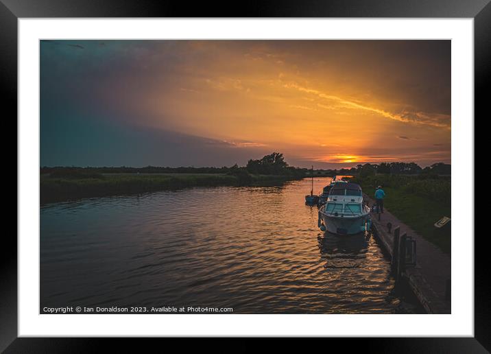 Safely Moored Framed Mounted Print by Ian Donaldson