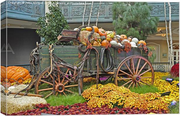 Wagon of pumpkins. Canvas Print by John Morgan