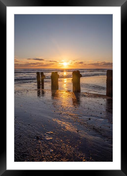 Sandsend Sunrise Framed Mounted Print by Steve Smith