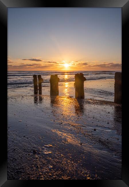 Sandsend Sunrise Framed Print by Steve Smith
