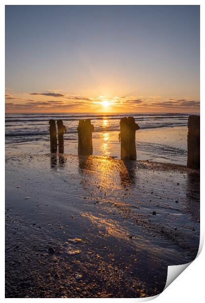 Sandsend Sunrise Print by Steve Smith