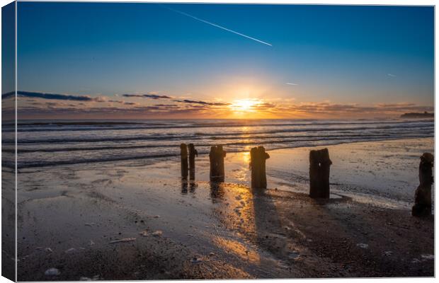 Sandsend Sunrise Canvas Print by Steve Smith