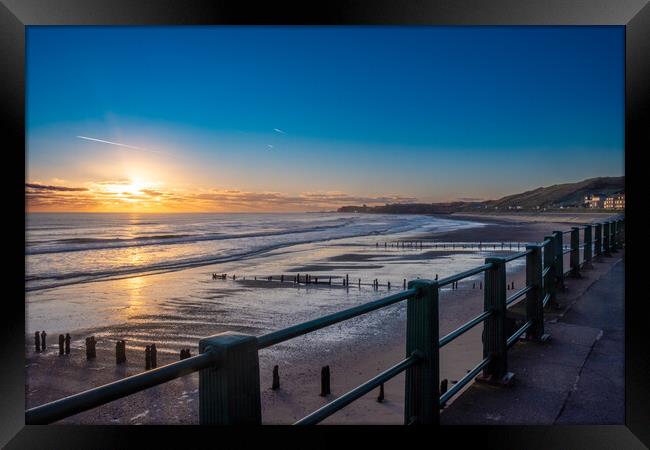 Tranquil Sandsend Sunrise Framed Print by Steve Smith