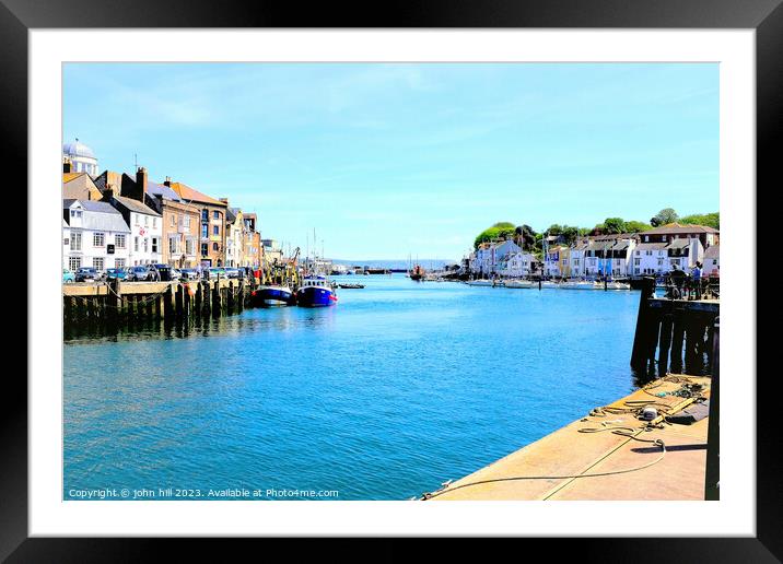 Weymouth Quays, Dorset. Framed Mounted Print by john hill