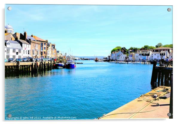 Weymouth Quays, Dorset. Acrylic by john hill