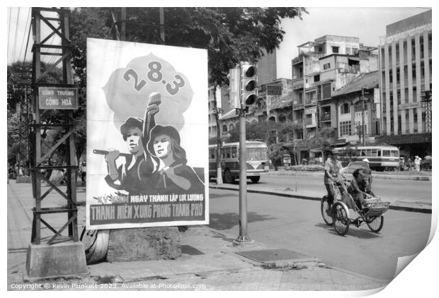 A city street in Saigon, Ho Chi Minh City Vietnam. 1991 Print by Kevin Plunkett