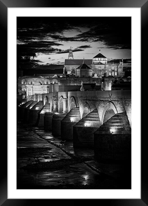 Mezquita And Roman Bridge In Cordoba, Spain Framed Mounted Print by Artur Bogacki