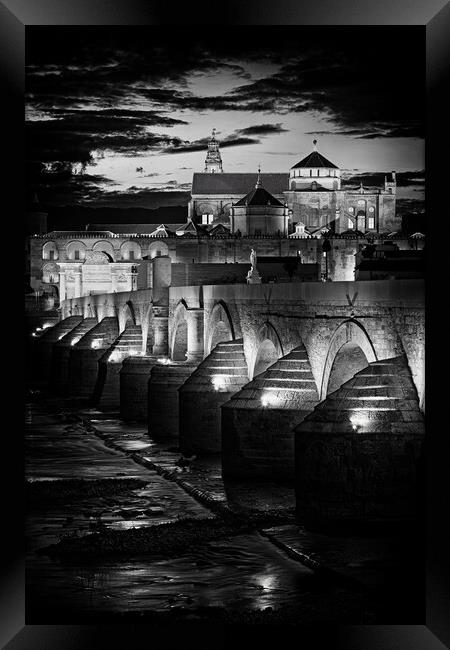 Mezquita And Roman Bridge In Cordoba, Spain Framed Print by Artur Bogacki