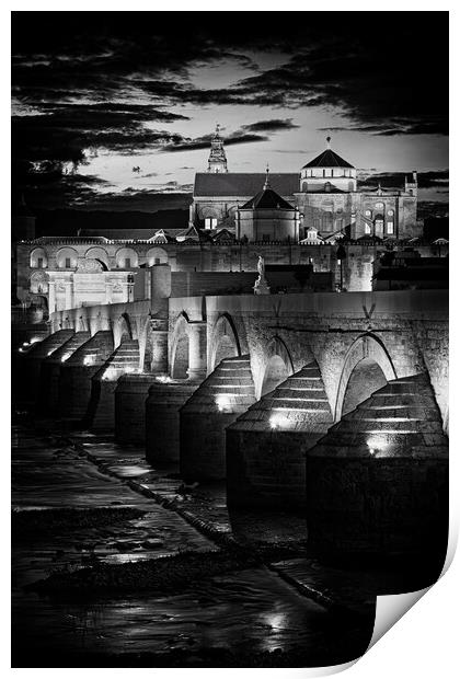 Mezquita And Roman Bridge In Cordoba, Spain Print by Artur Bogacki