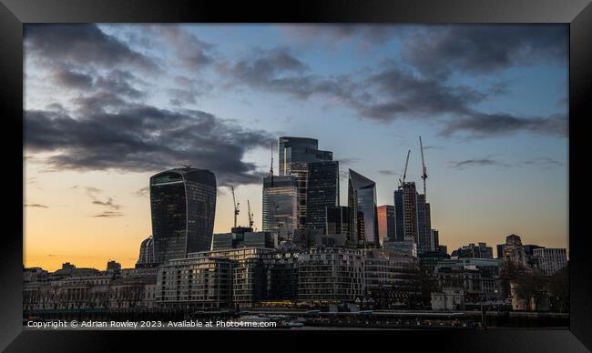 The Walkie Talkie and The City of London Framed Print by Adrian Rowley