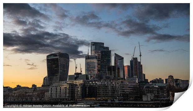 The Walkie Talkie and The City of London Print by Adrian Rowley