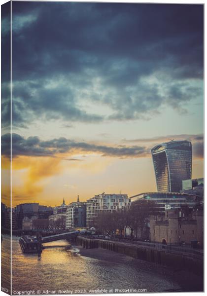 The Walkie Talkie at sunset Canvas Print by Adrian Rowley
