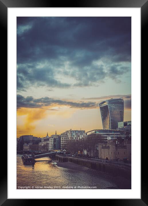 The Walkie Talkie at sunset Framed Mounted Print by Adrian Rowley