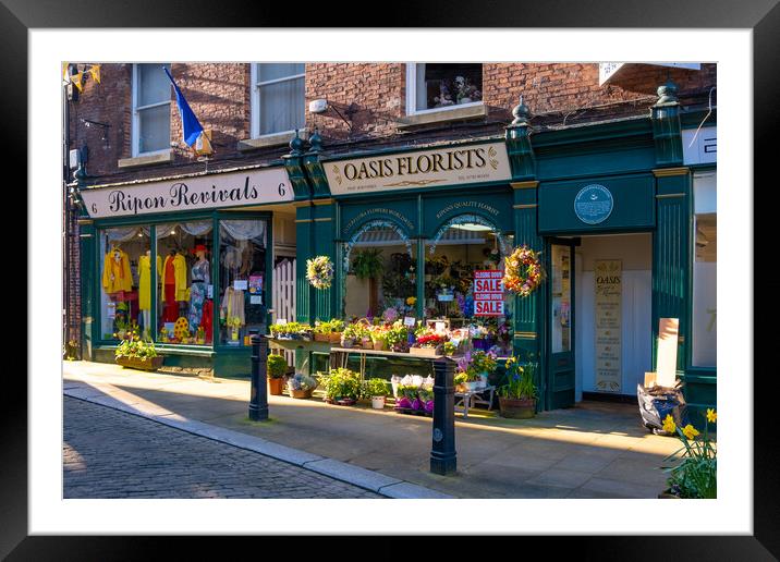 Ripon Shop Fronts Framed Mounted Print by Steve Smith