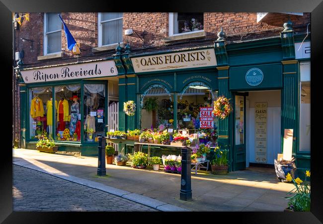 Ripon Shop Fronts Framed Print by Steve Smith