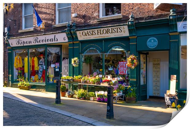Ripon Shop Fronts Print by Steve Smith