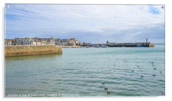 View of St Ives harbour Acrylic by Darrell Evans