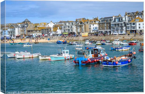 Boats at St Ives Canvas Print by Darrell Evans