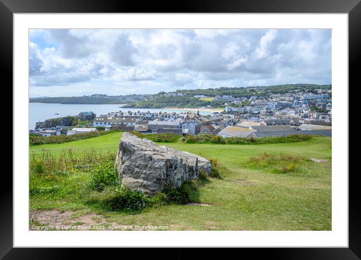 Hill Above St Ives  Framed Mounted Print by Darrell Evans