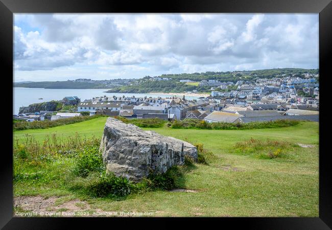 Hill Above St Ives  Framed Print by Darrell Evans
