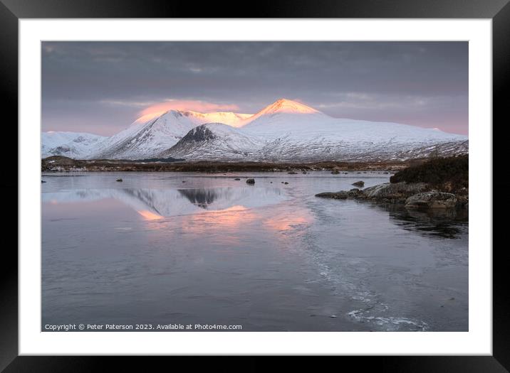 Sunrise over Lochan Nah Achlaise Framed Mounted Print by Peter Paterson