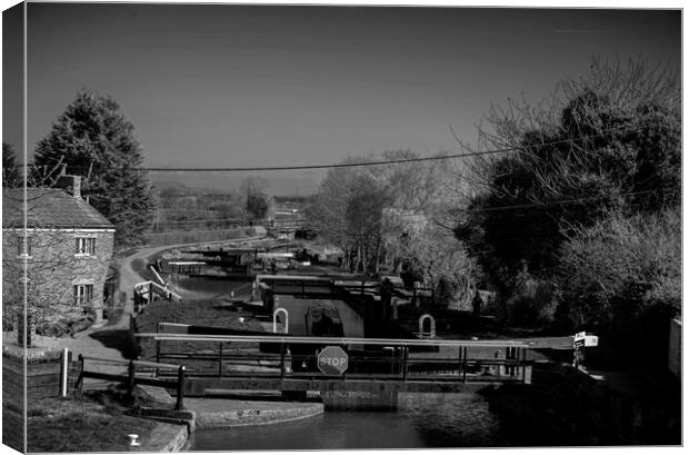 Rufford top lock leeds to liverpool Canvas Print by David French