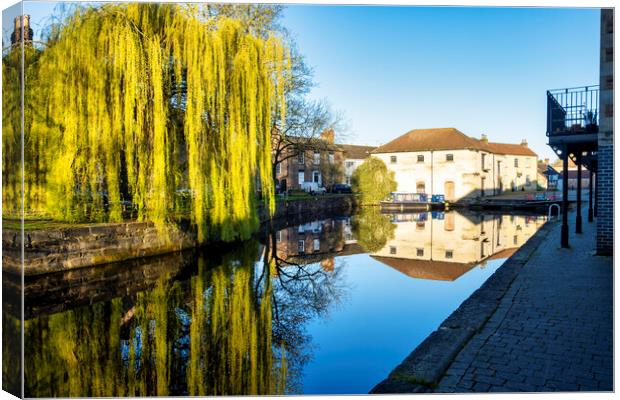 Ripon Canal Reflections, North Yorkshire Canvas Print by Tim Hill