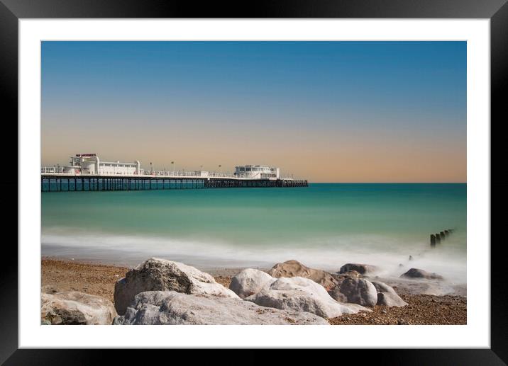 Worthing Pier View Framed Mounted Print by Clive Eariss