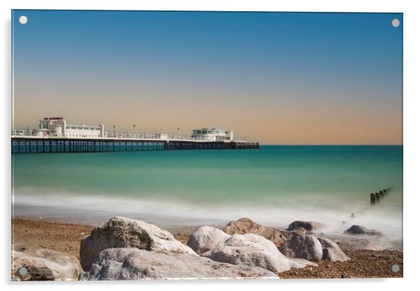 Worthing Pier View Acrylic by Clive Eariss