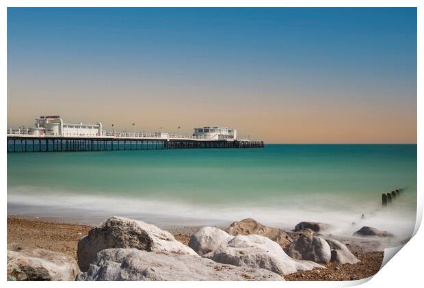 Worthing Pier View Print by Clive Eariss