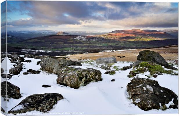 Llangynidr Moors Winter Embrace. Canvas Print by Philip Veale